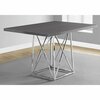 Homeroots 31 in. Grey Particle BoardLaminate & Chrome Metal Dining Table 332591
